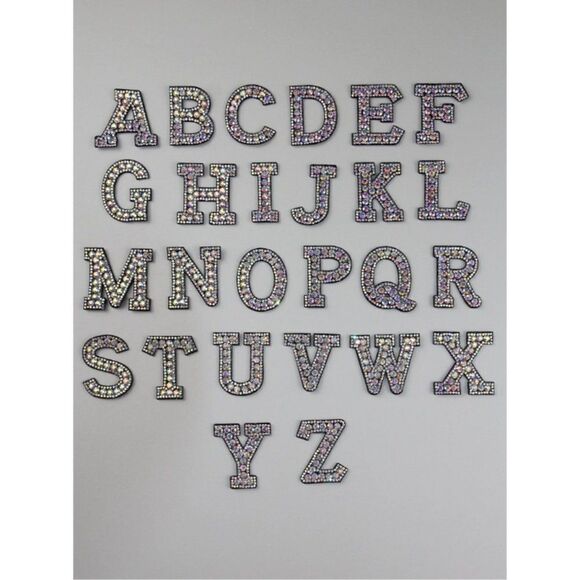 26pcs Rhinestone Alphabet Shaped Iron-on Patches - Picture 2 of 5